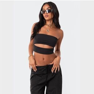 edikted cutout black tube top size xs